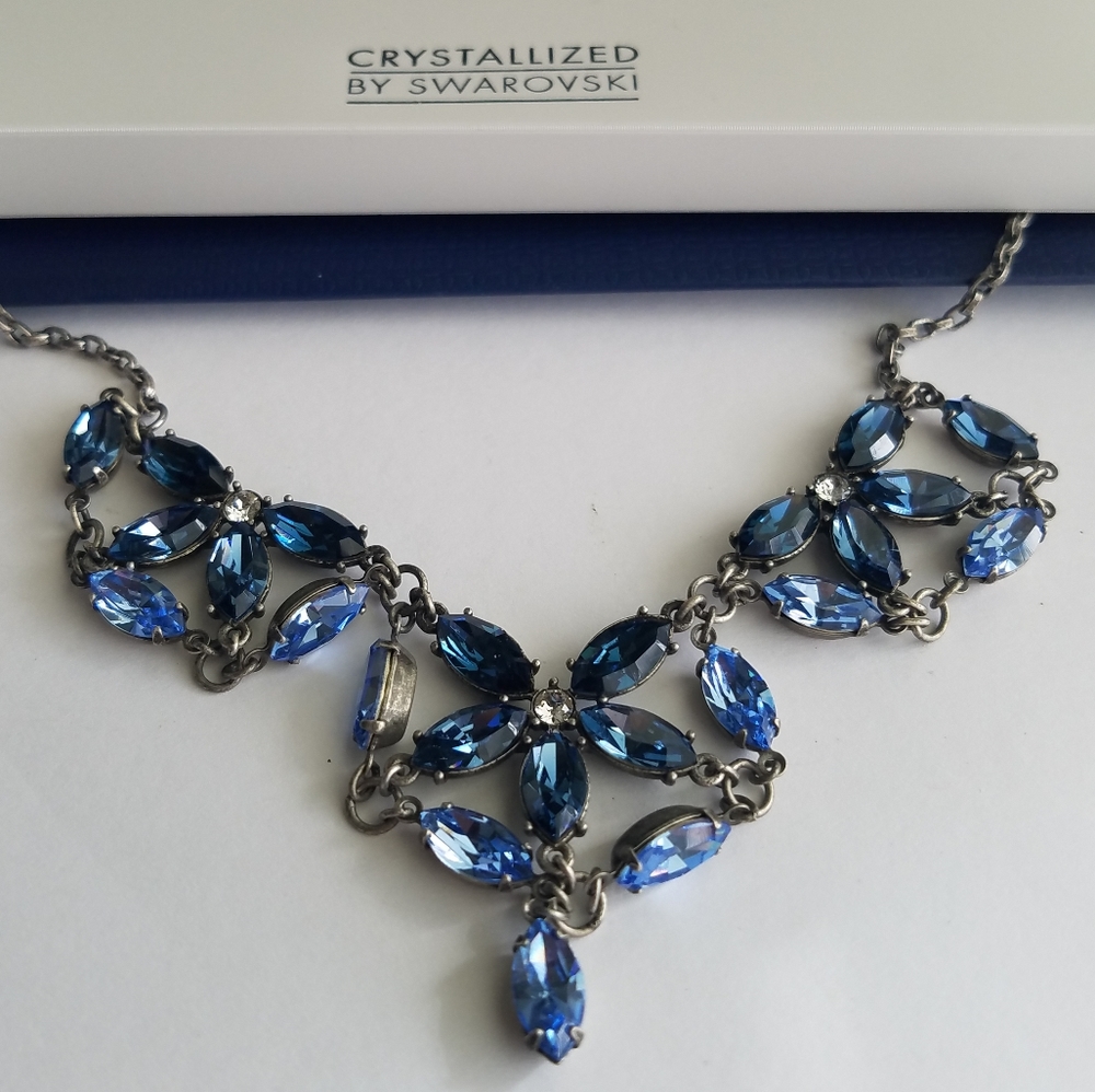 Swarovski Crystallized Blue Necklace NWT - Picture 4 of 17